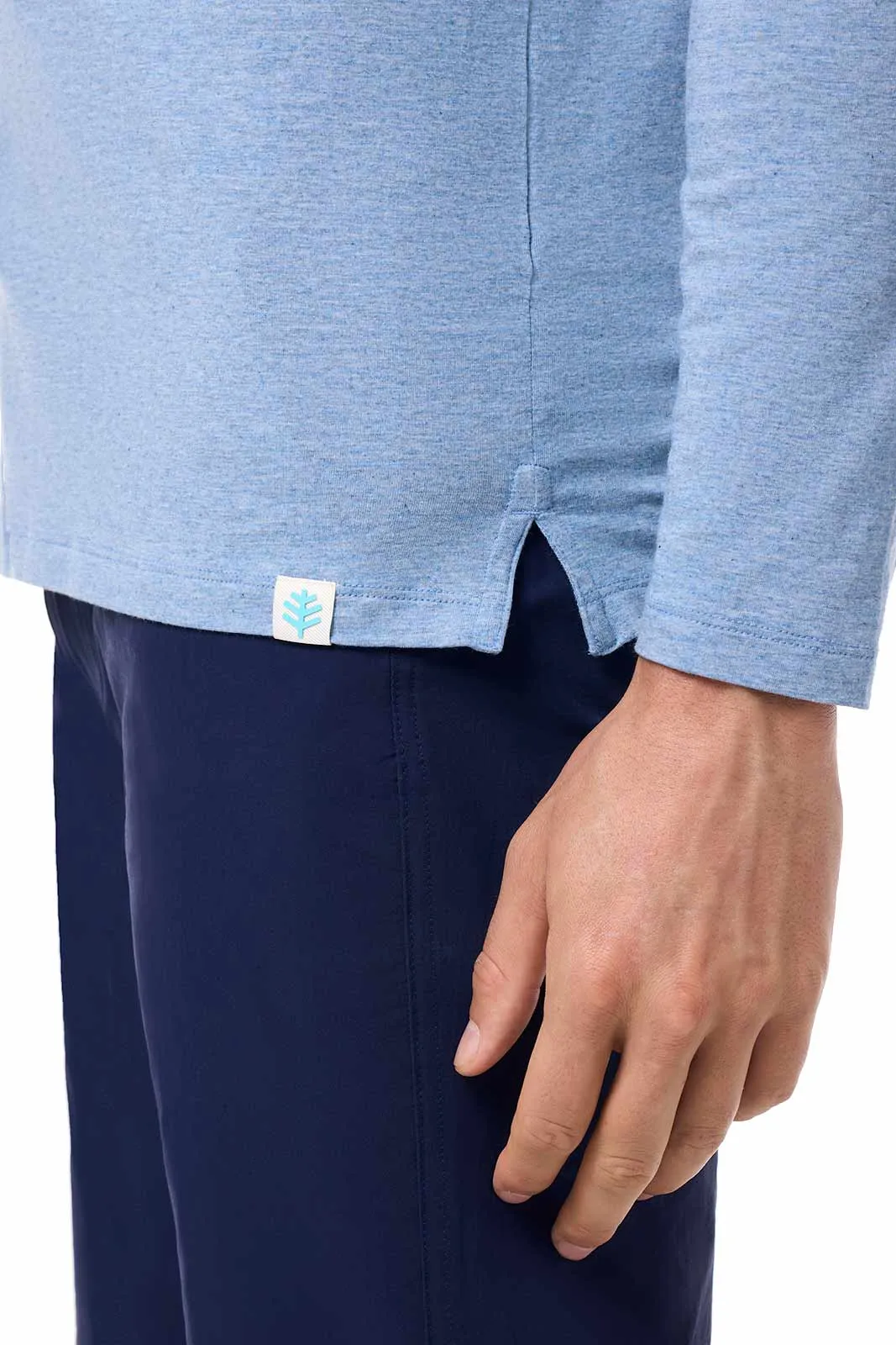 Men's Coppitt Long Sleeve Weekend Polo | Light Blue