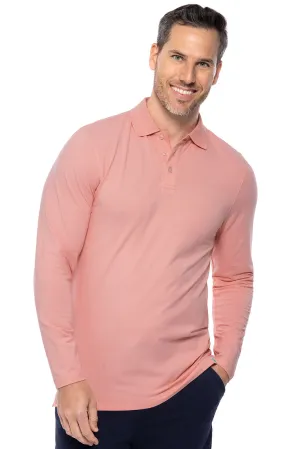 Men's Coppitt Long Sleeve Weekend Polo | Peachy Pink