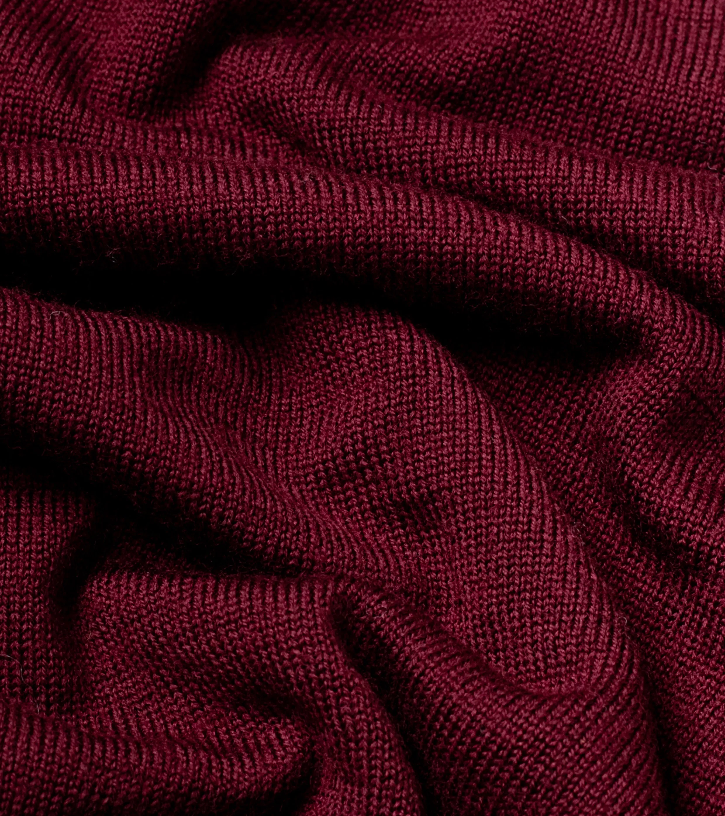 Merino Long-Sleeve Polo Claret