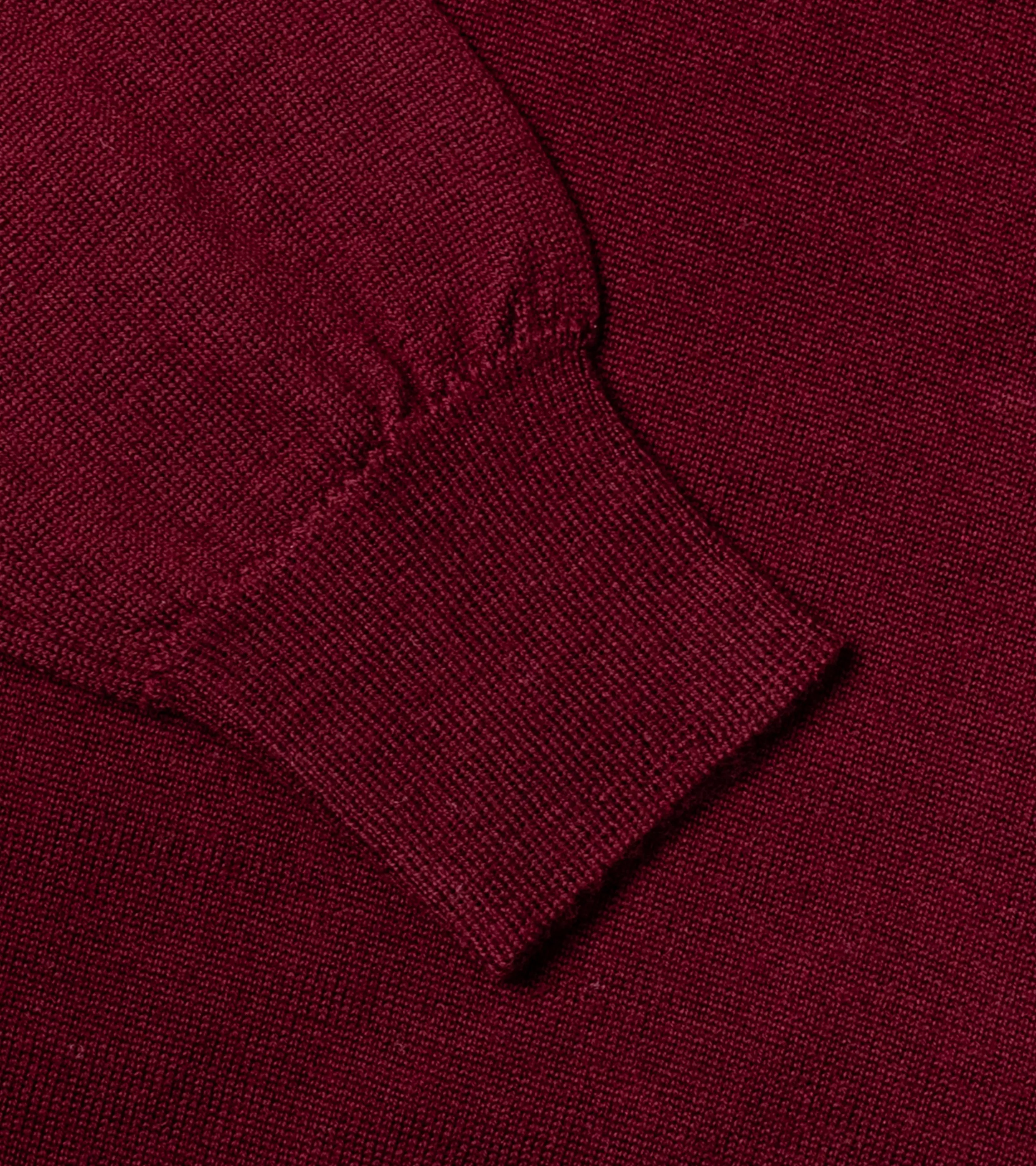Merino Long-Sleeve Polo Claret