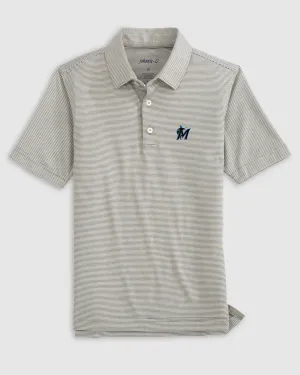 Miami Marlins Lyndonn Jr. Striped Jersey Performance Polo