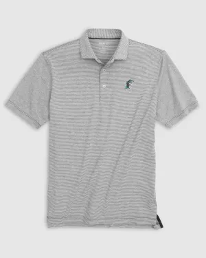 Miami Marlins Lyndonn Performance Jersey Striped Polo - Cooperstown Logo
