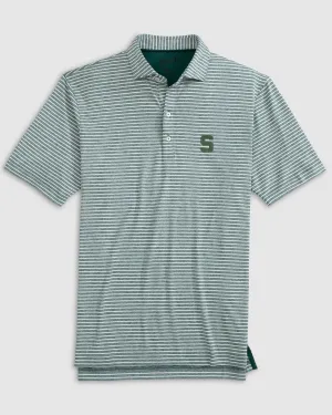 Michigan State Clipperr Striped Jersey Performance Polo