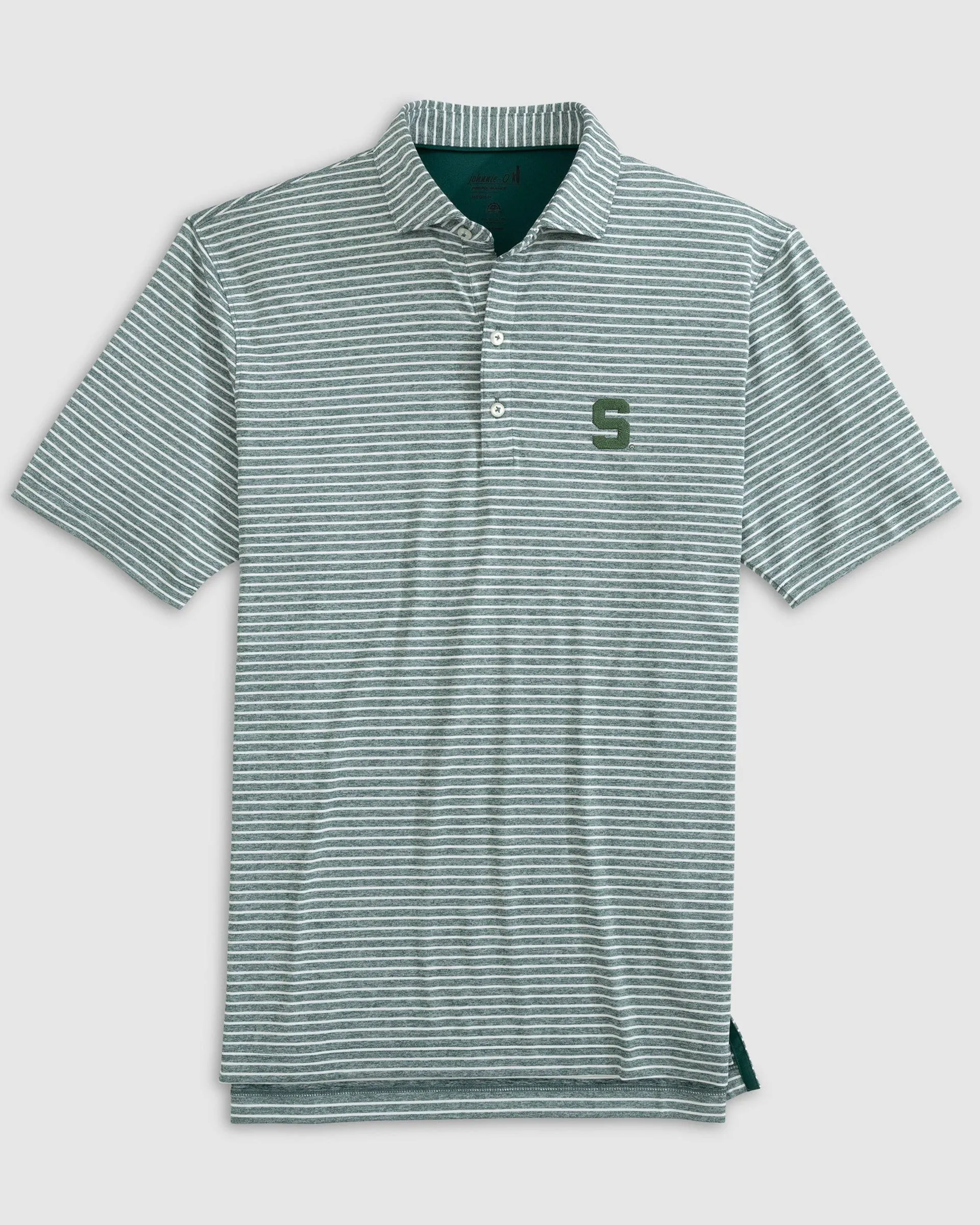 Michigan State Clipperr Striped Jersey Performance Polo