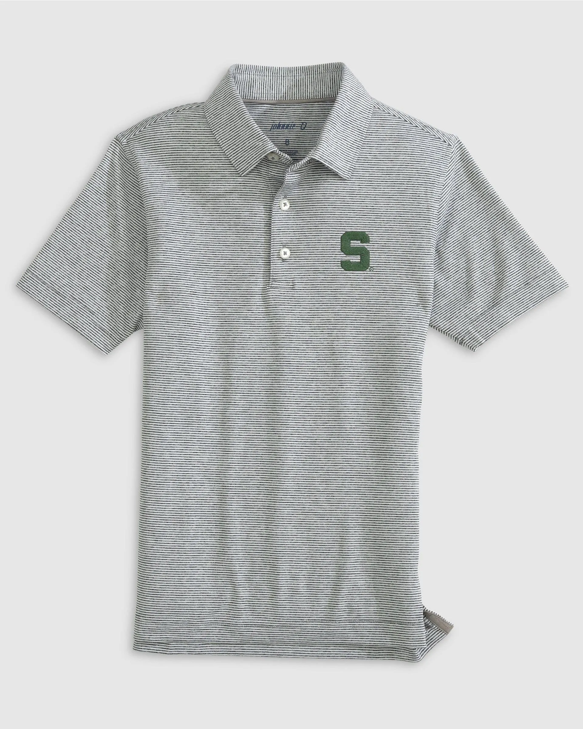 Michigan State Lyndonn Jr. Striped Jersey Performance Polo - S Logo