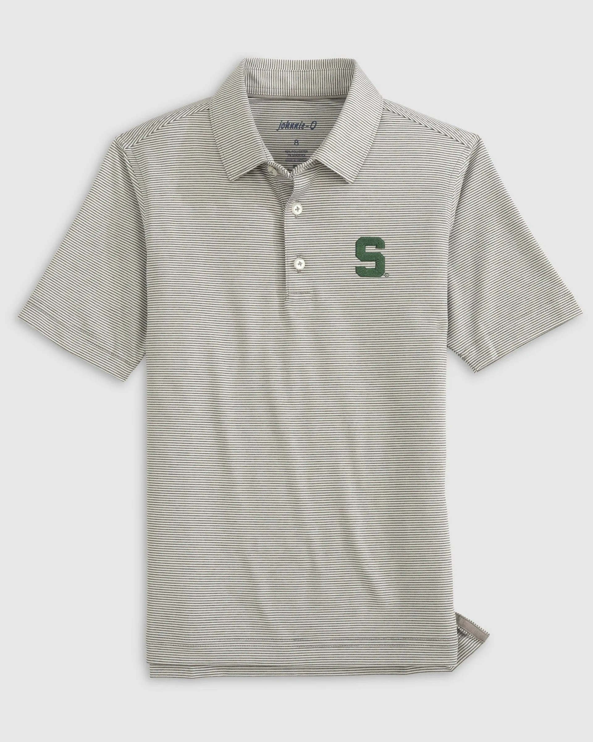 Michigan State Lyndonn Jr. Striped Jersey Performance Polo - S Logo