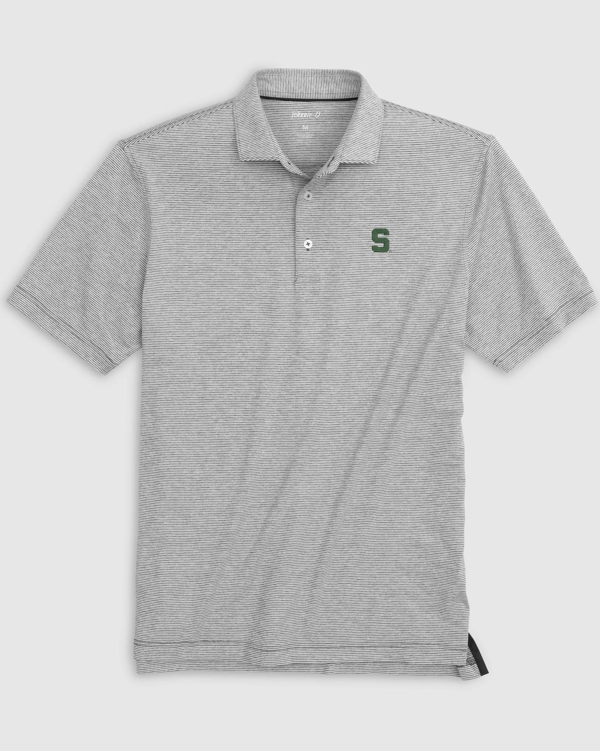 Michigan State Lyndonn Striped Jersey Performance Polo - S Logo