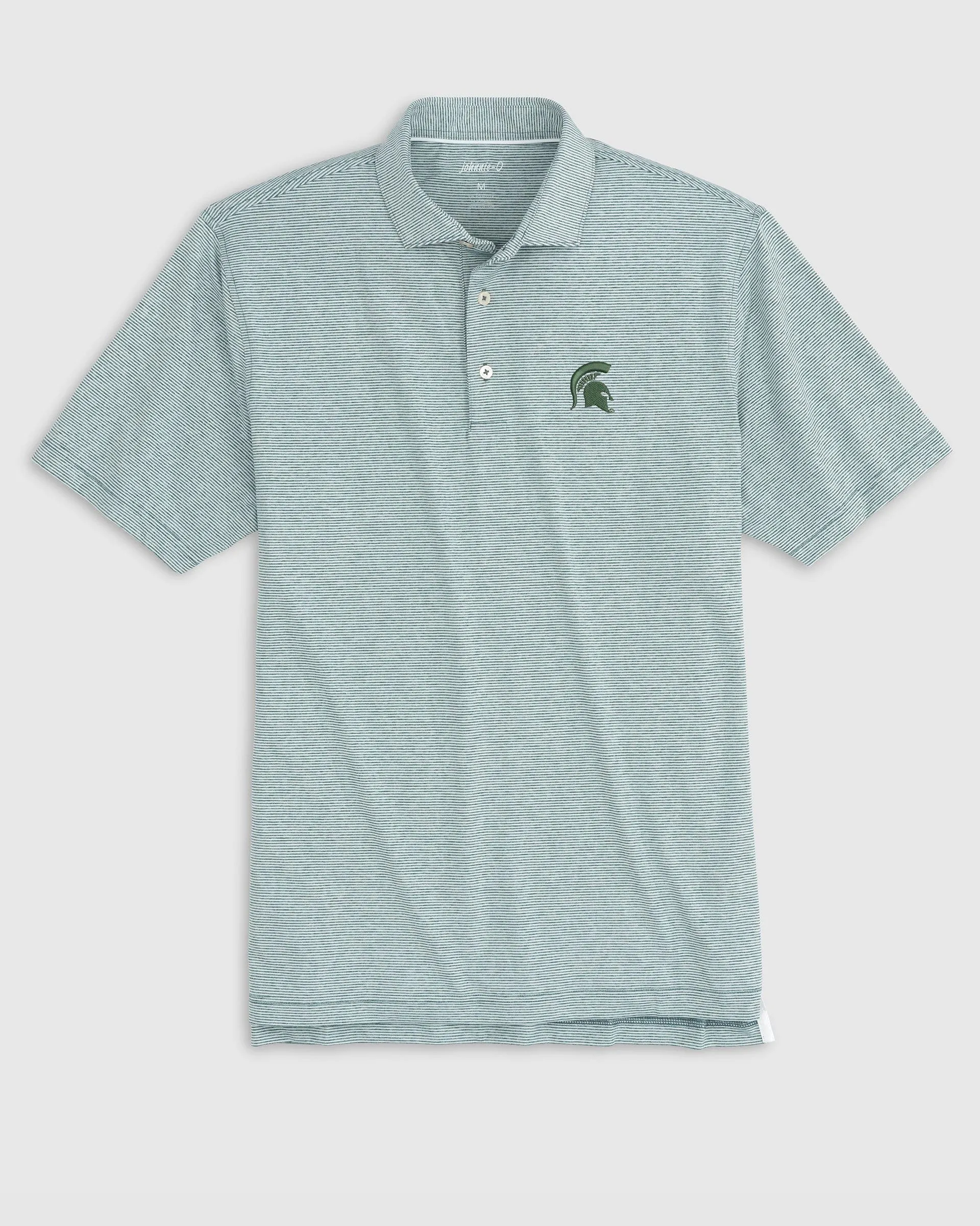 Michigan State Lyndonn Striped Jersey Performance Polo