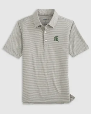 Michigan State University Lyndonn Jr. Striped Jersey Performance Polo