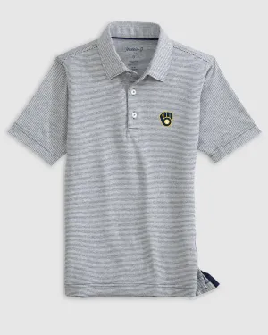 Milwaukee Brewers Lyndonn Jr. Striped Jersey Performance Polo