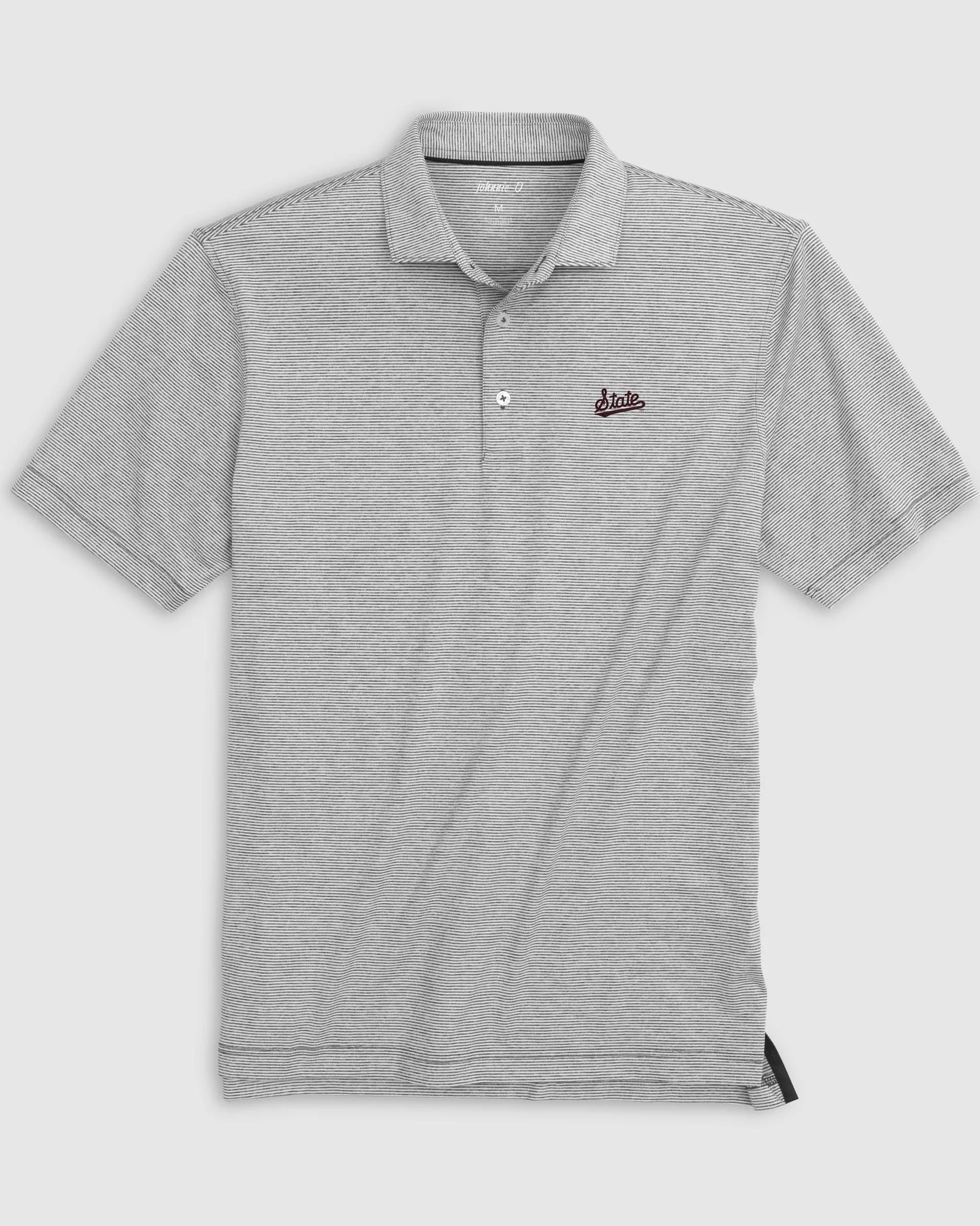 Mississippi State Lyndonn Striped Jersey Performance Polo - Script Logo