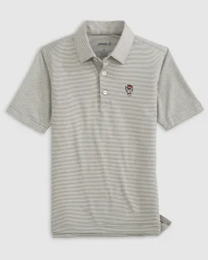 NC State Lyndonn Jr. Striped Jersey Performance Polo - Wolf Logo