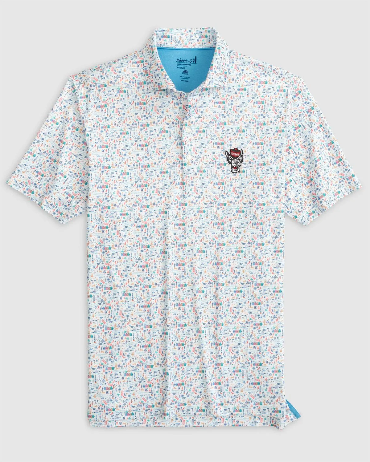 NC State Sweet Carolinas Printed Jersey Performance Polo - Wolf Logo