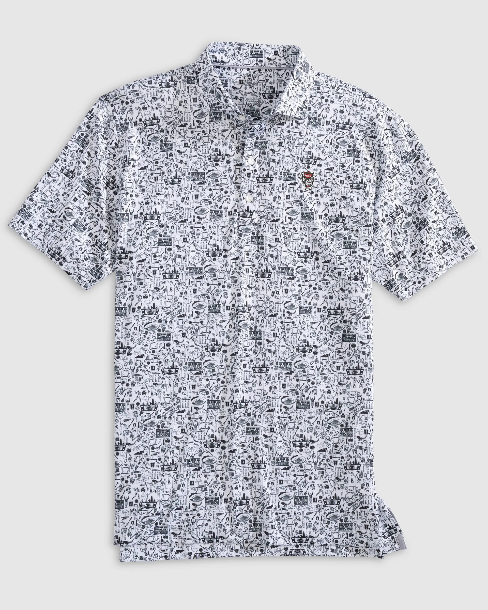 NC State Tailgater 2.0 Printed Jersey Performance Polo - Wolf Logo