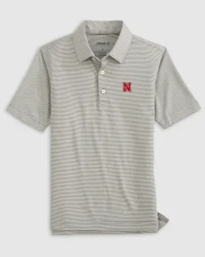 Nebraska Lyndonn Jr. Striped Jersey Performance Polo