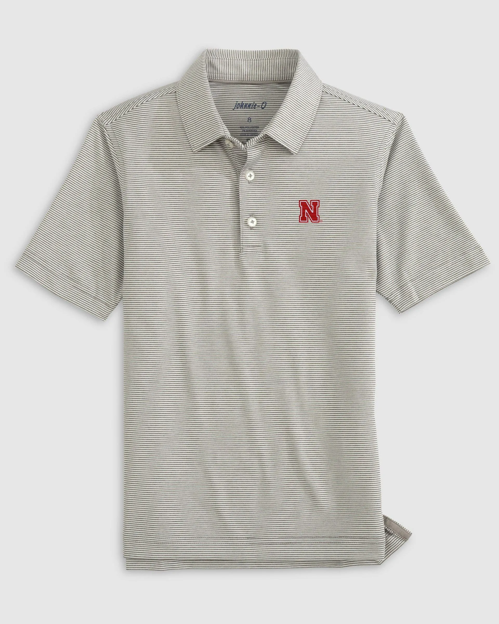 Nebraska Lyndonn Jr. Striped Jersey Performance Polo