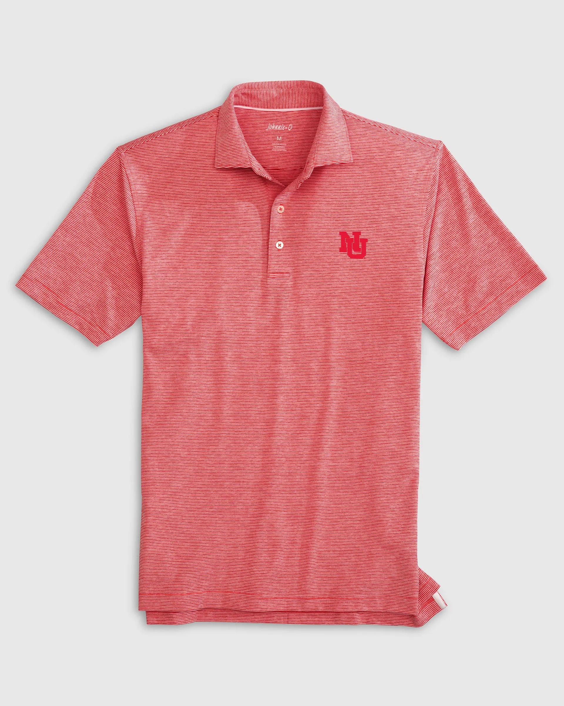 Nebraska Lyndonn Striped Jersey Performance Polo - Vault Logo