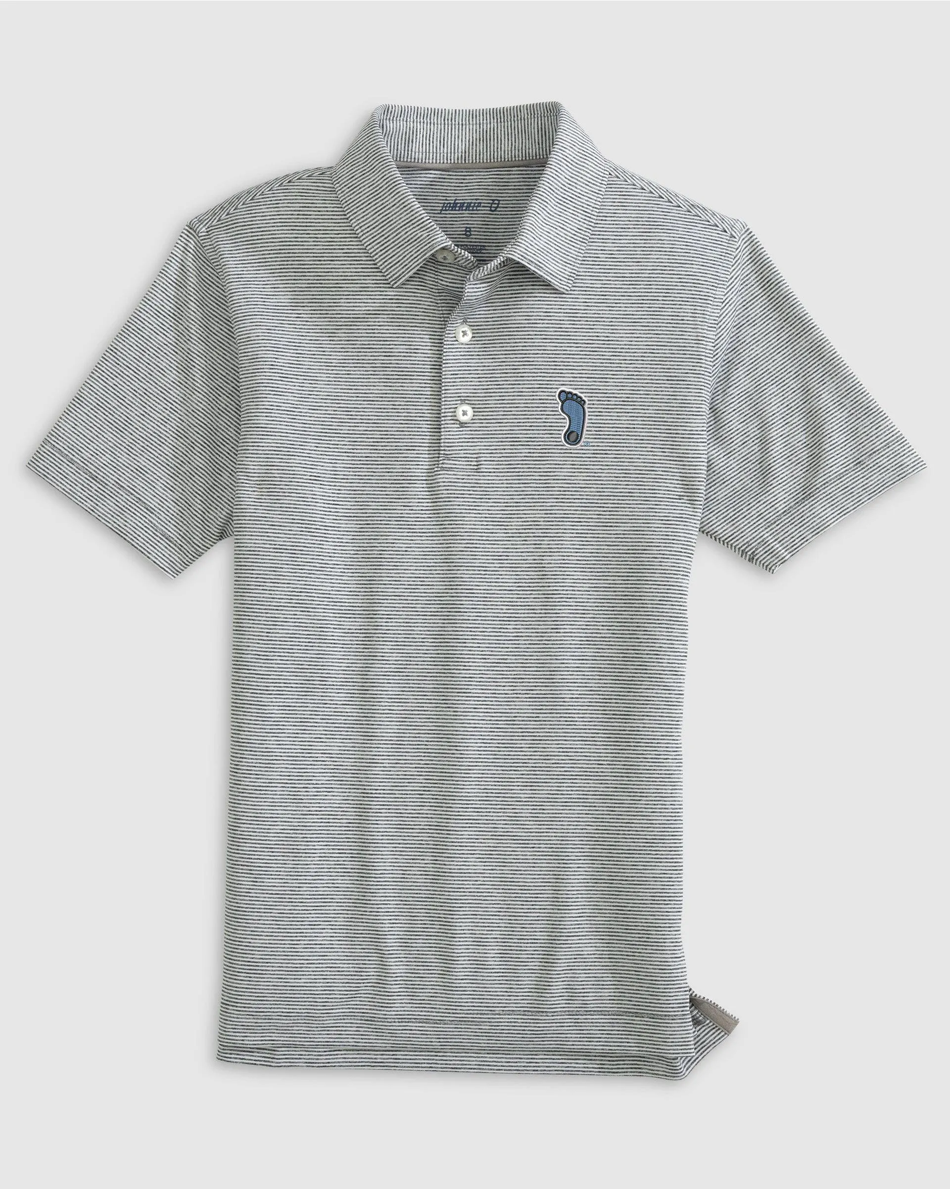 North Carolina Lyndonn Jr. Striped Jersey Performance Polo - Tar Heel Logo