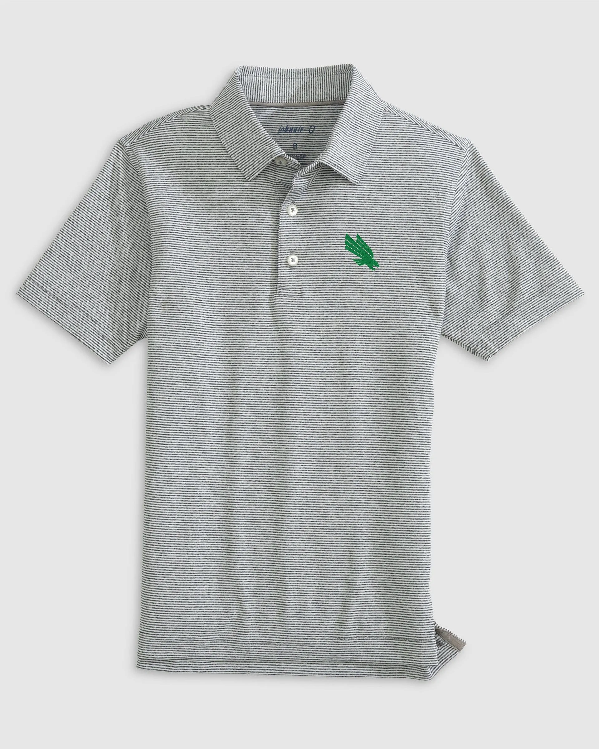 North Texas Lyndonn Jr. Striped Jersey Performance Polo