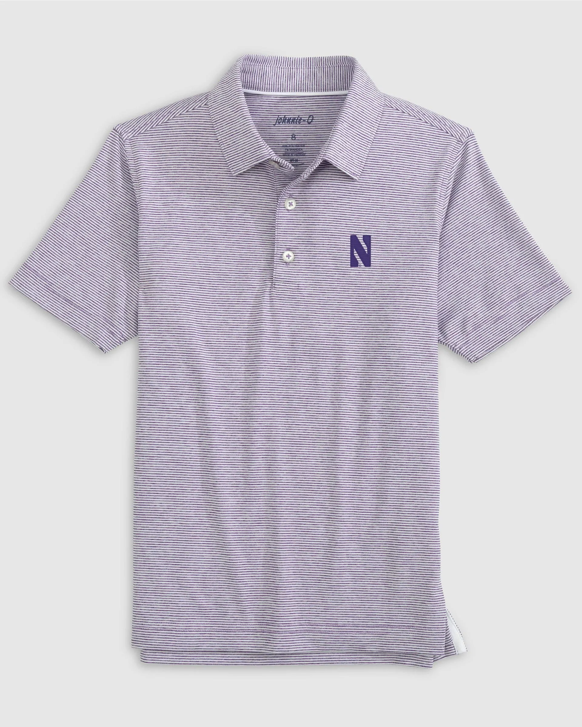 Northwestern Lyndonn Jr. Striped Jersey Performance Polo