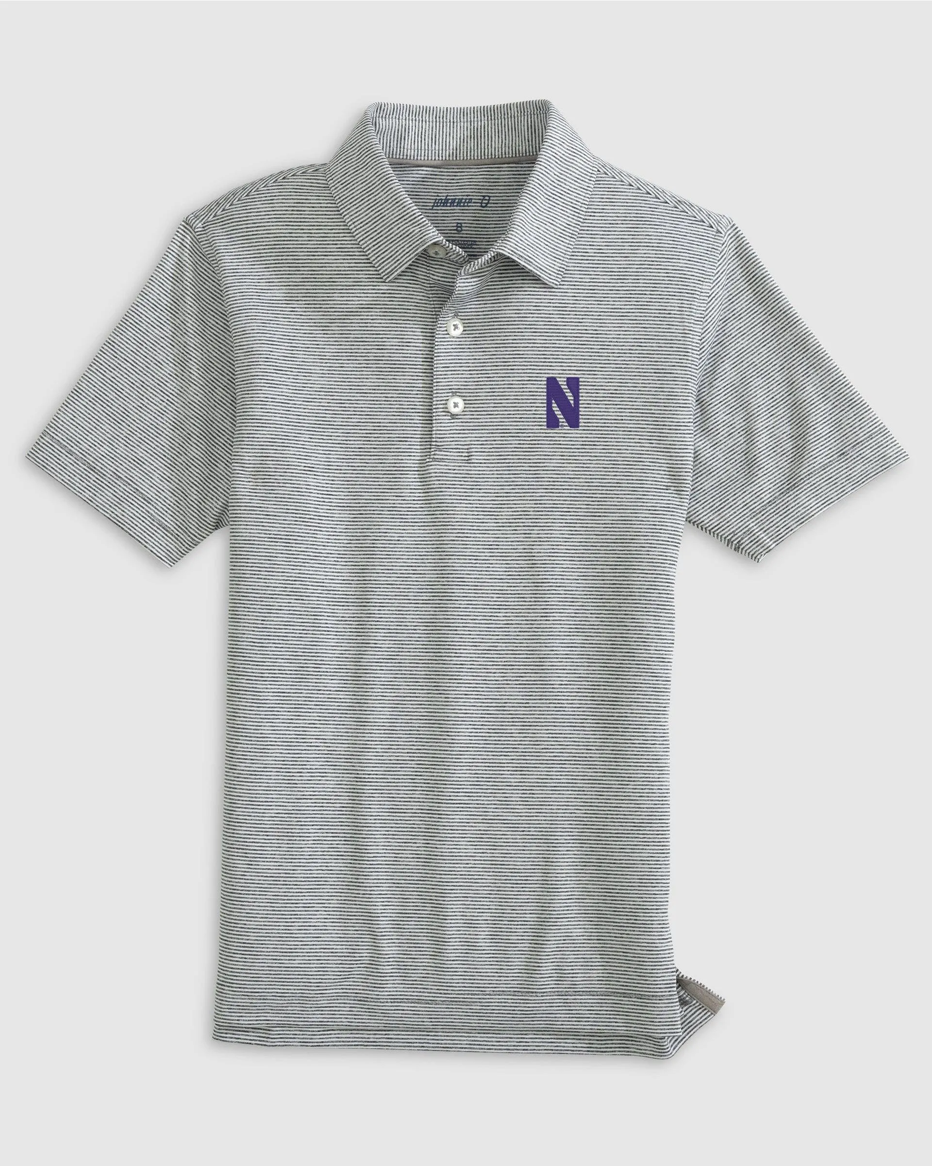 Northwestern Lyndonn Jr. Striped Jersey Performance Polo