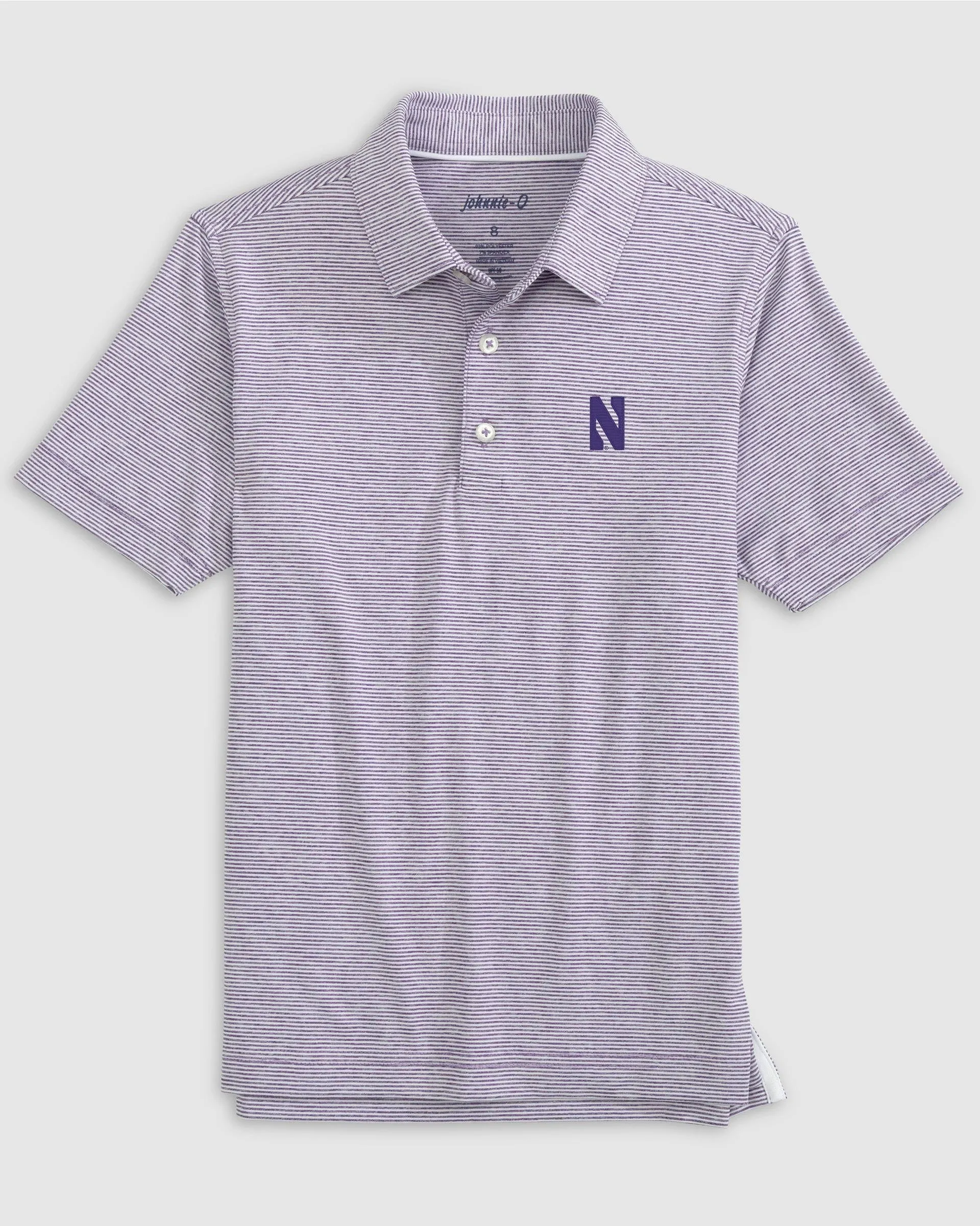 Northwestern Lyndonn Jr. Striped Jersey Performance Polo