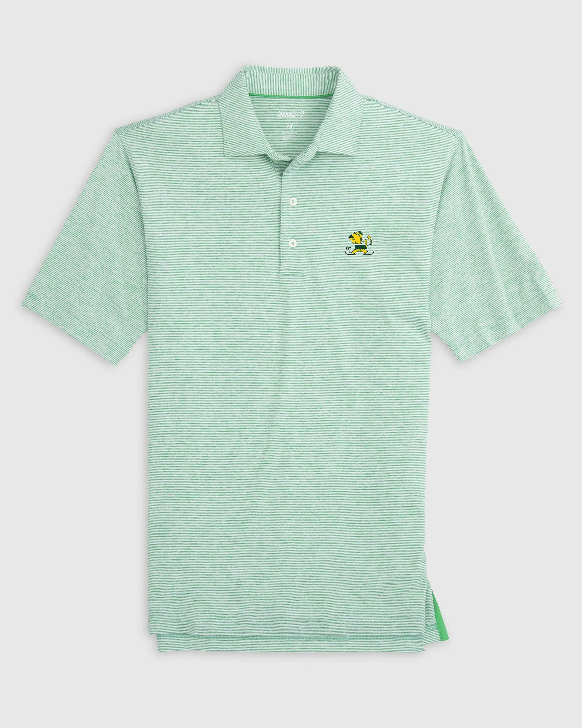 Notre Dame Lyndon Striped Jersey Performance Polo - Vintage Logo