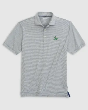 Notre Dame Lyndonn Striped Jersey Performance Polo - Leprechaun Logo