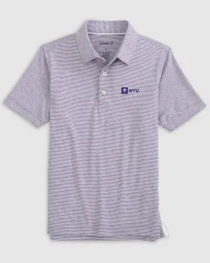 NYU Lyndonn Jr. Striped Jersey Performance Polo