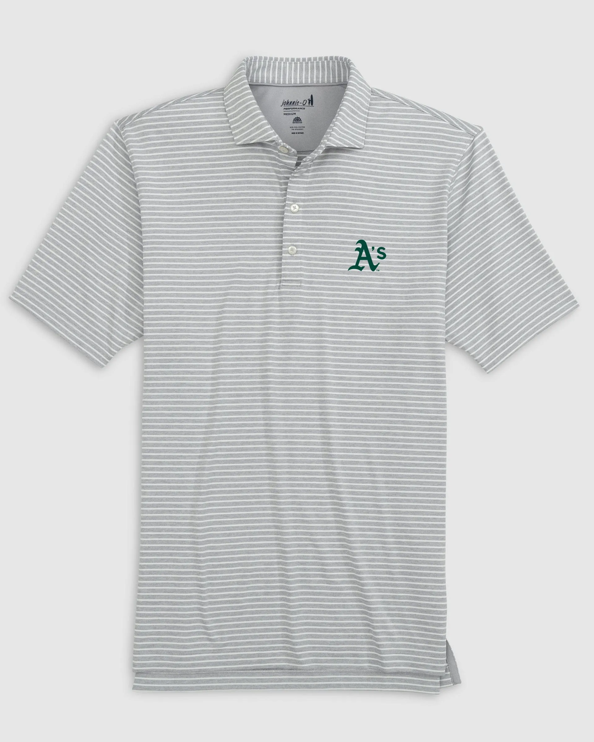 Oakland Athletics Clipperr Striped Jersey Performance Polo
