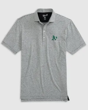 Oakland Athletics Clipperr Striped Jersey Performance Polo