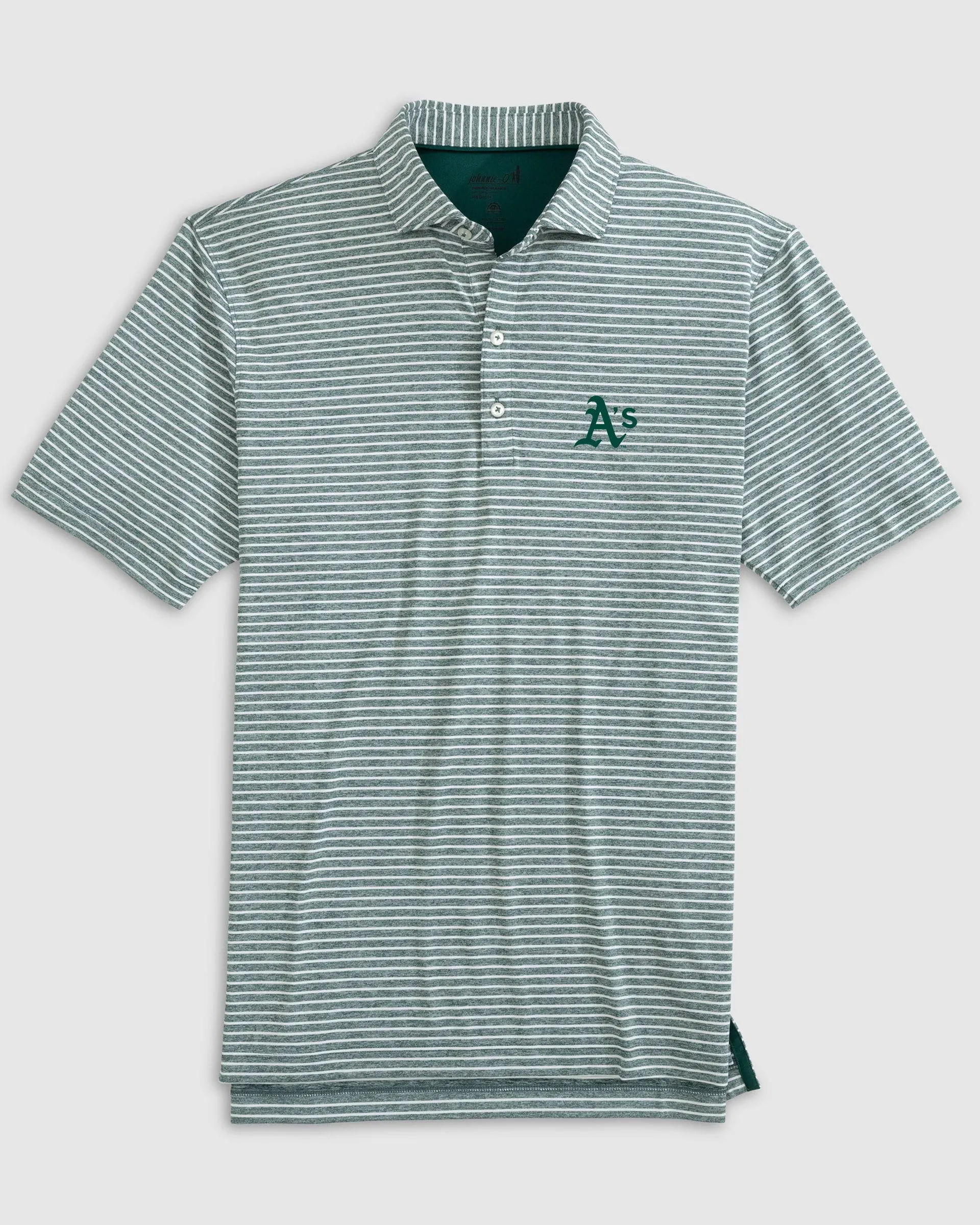 Oakland Athletics Clipperr Striped Jersey Performance Polo