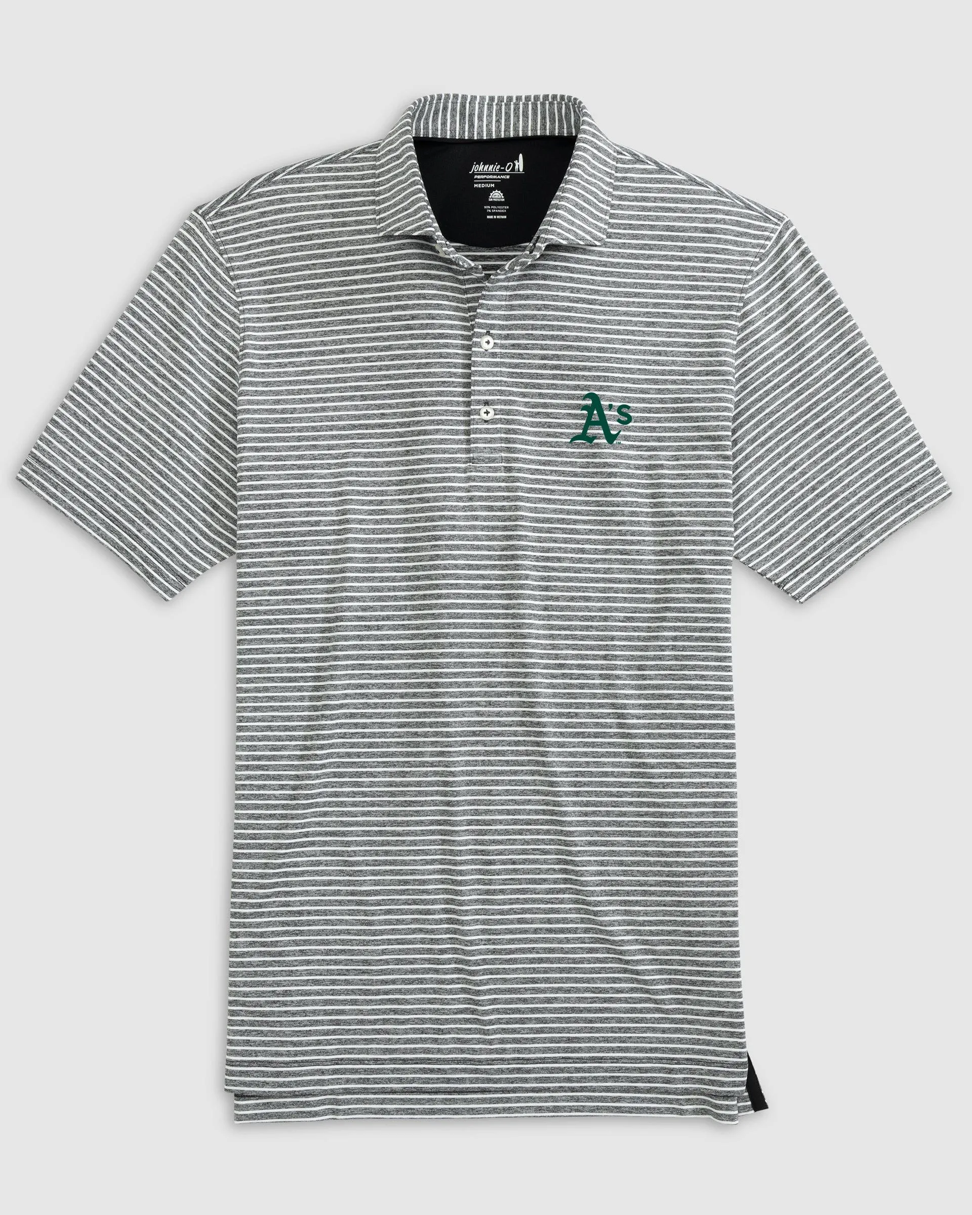 Oakland Athletics Clipperr Striped Jersey Performance Polo