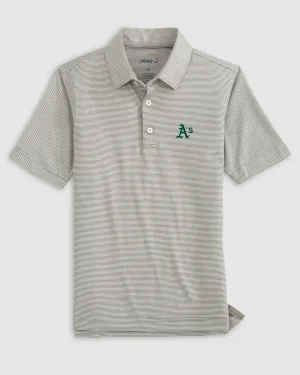 Oakland Athletics Lyndonn Jr. Striped Jersey Performance Polo