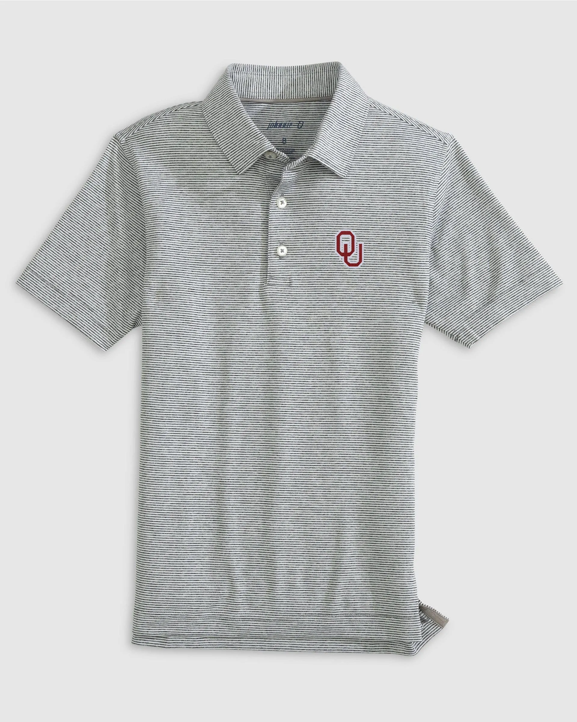 Oklahoma Lyndonn Jr. Striped Jersey Performance Polo