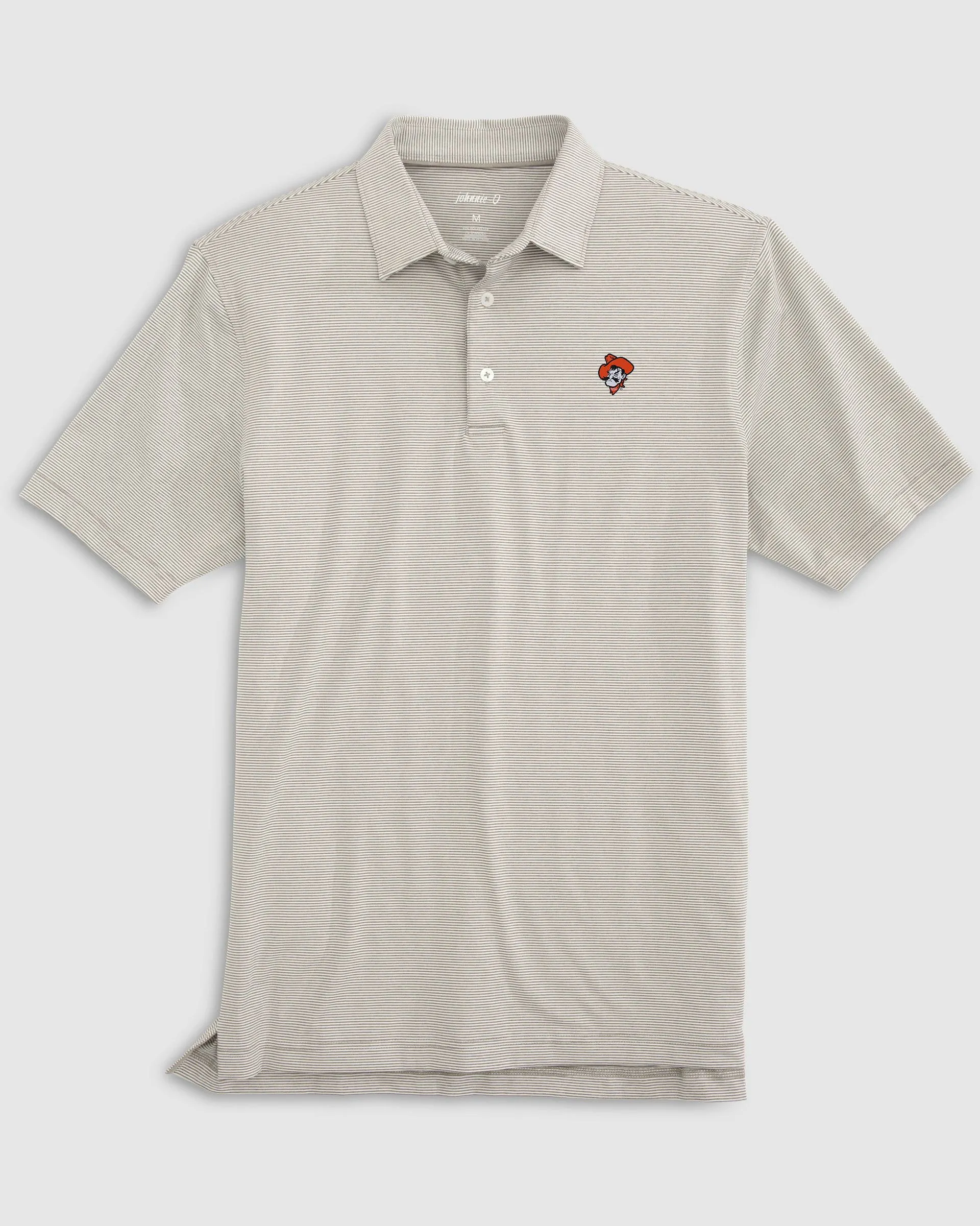 Oklahoma State Lyndonn Striped Jersey Performance Polo - Pistol Pete Logo