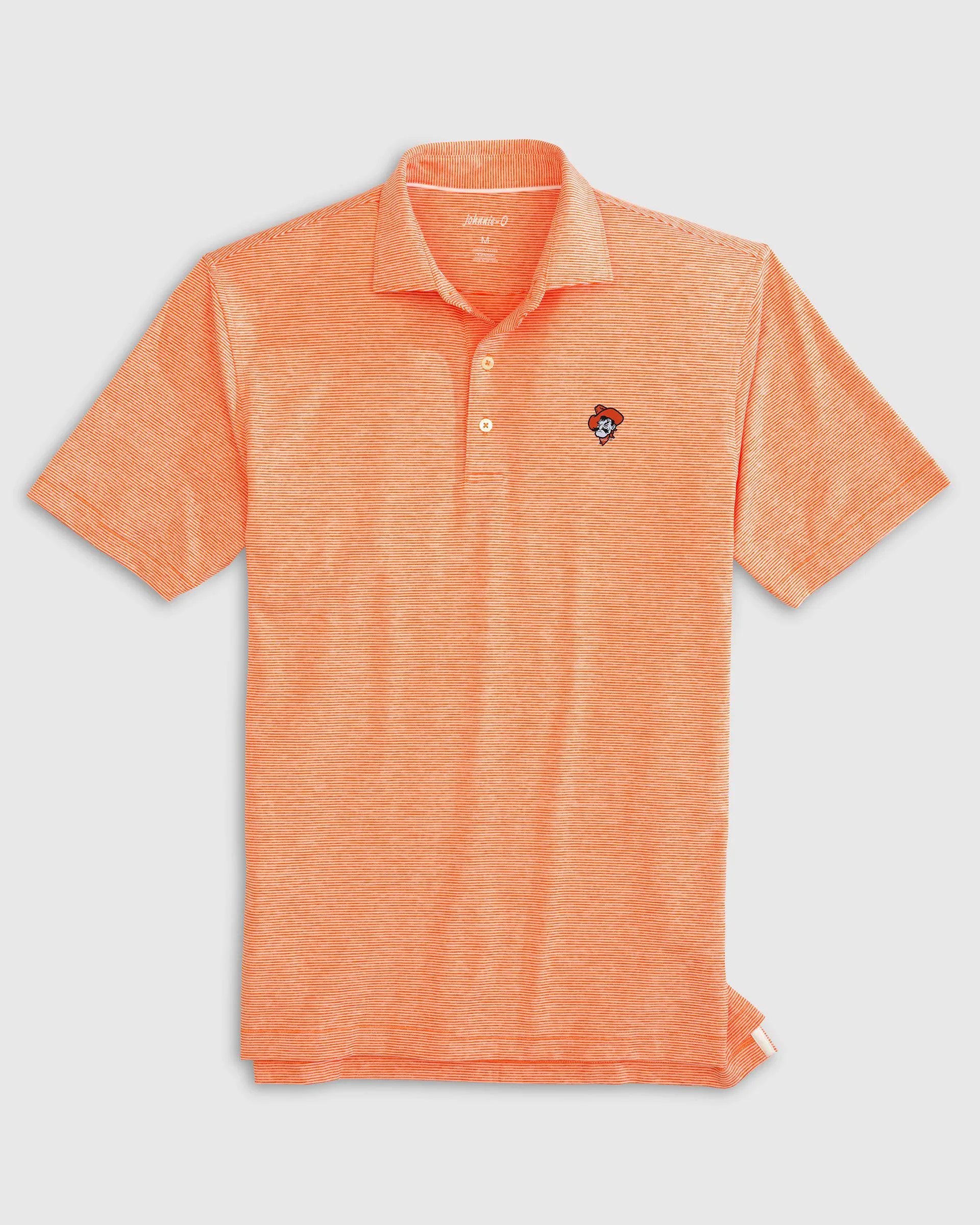 Oklahoma State Lyndonn Striped Jersey Performance Polo - Pistol Pete Logo