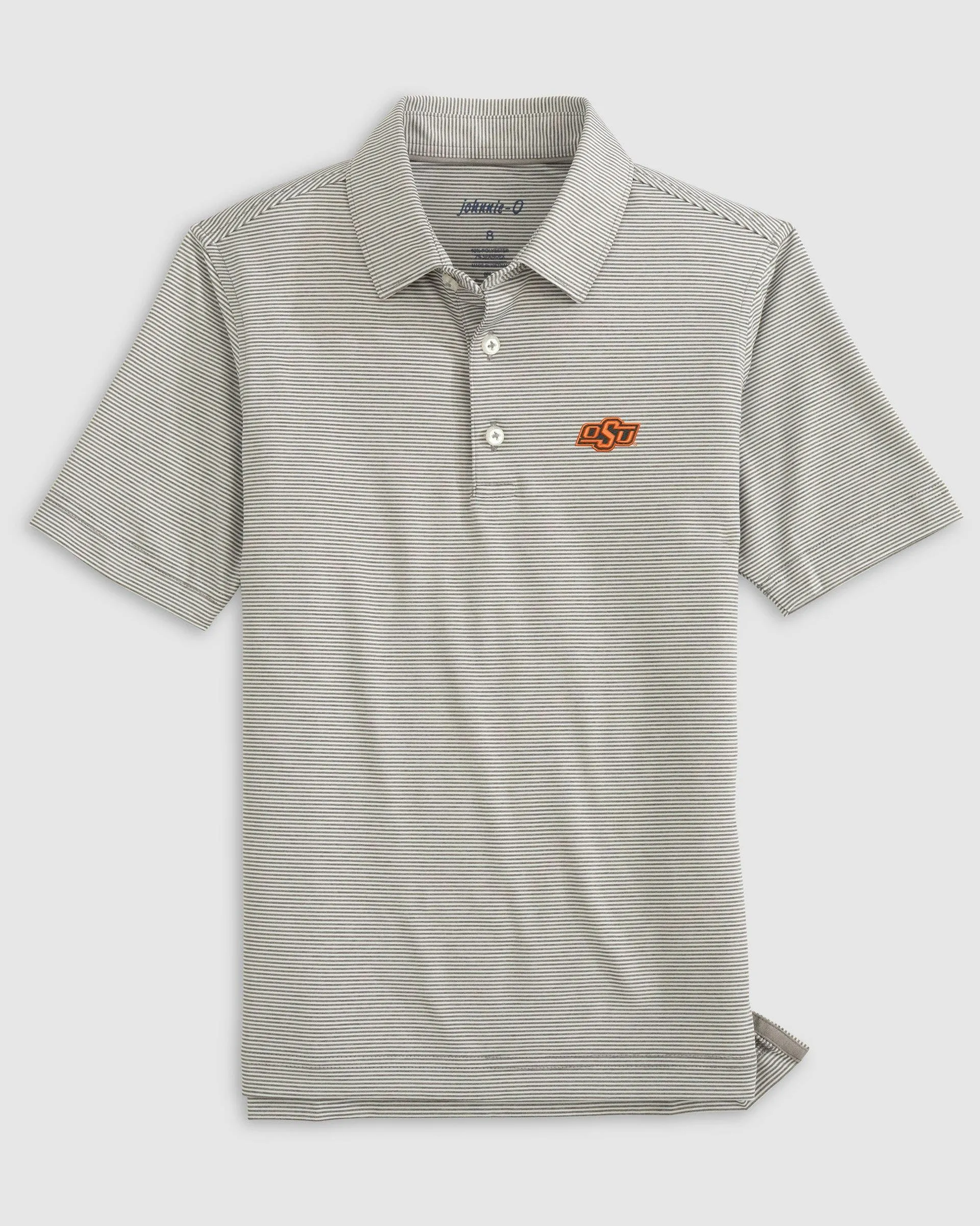 Oklahoma State University Lyndonn Jr. Striped Jersey Performance Polo