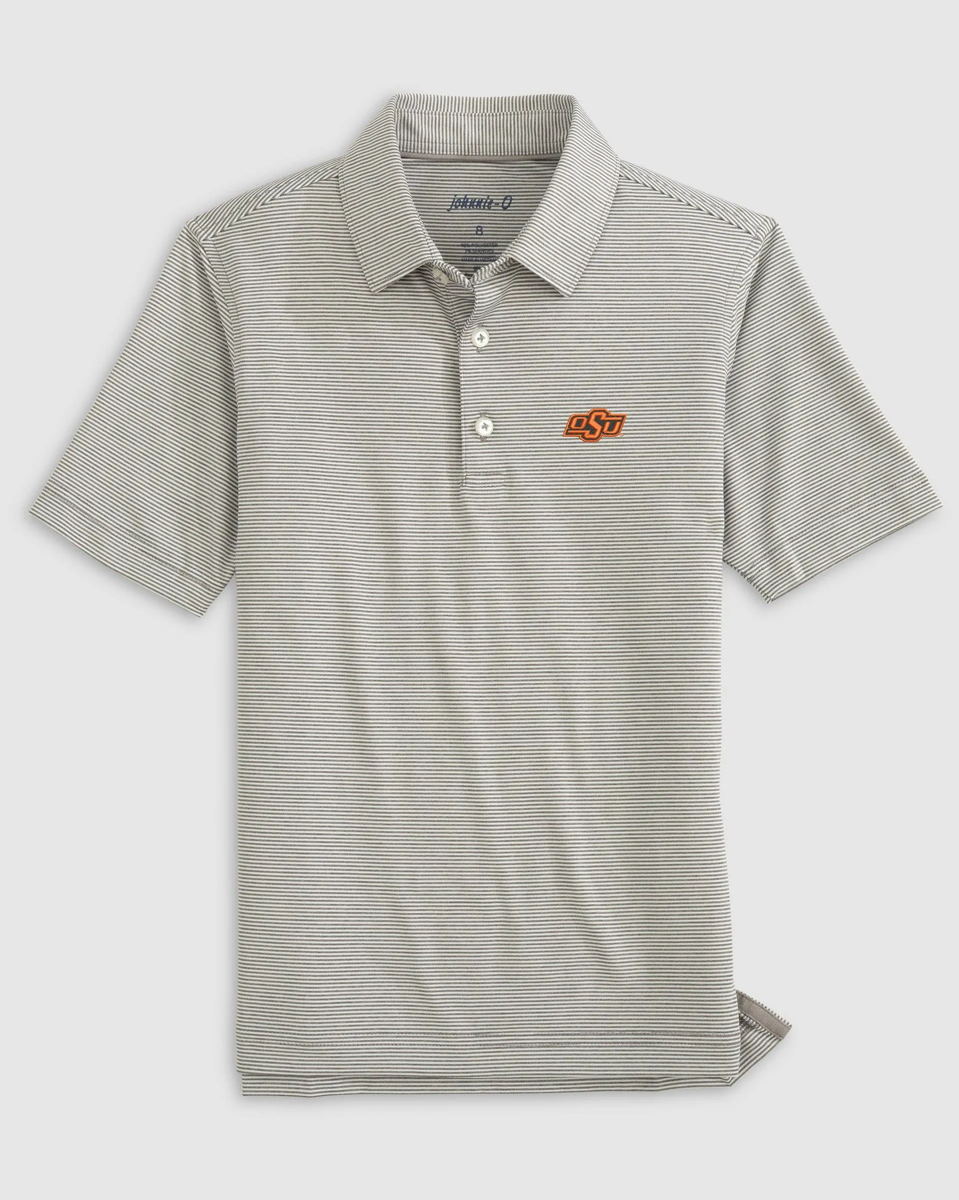 Oklahoma State University Lyndonn Jr. Striped Jersey Performance Polo
