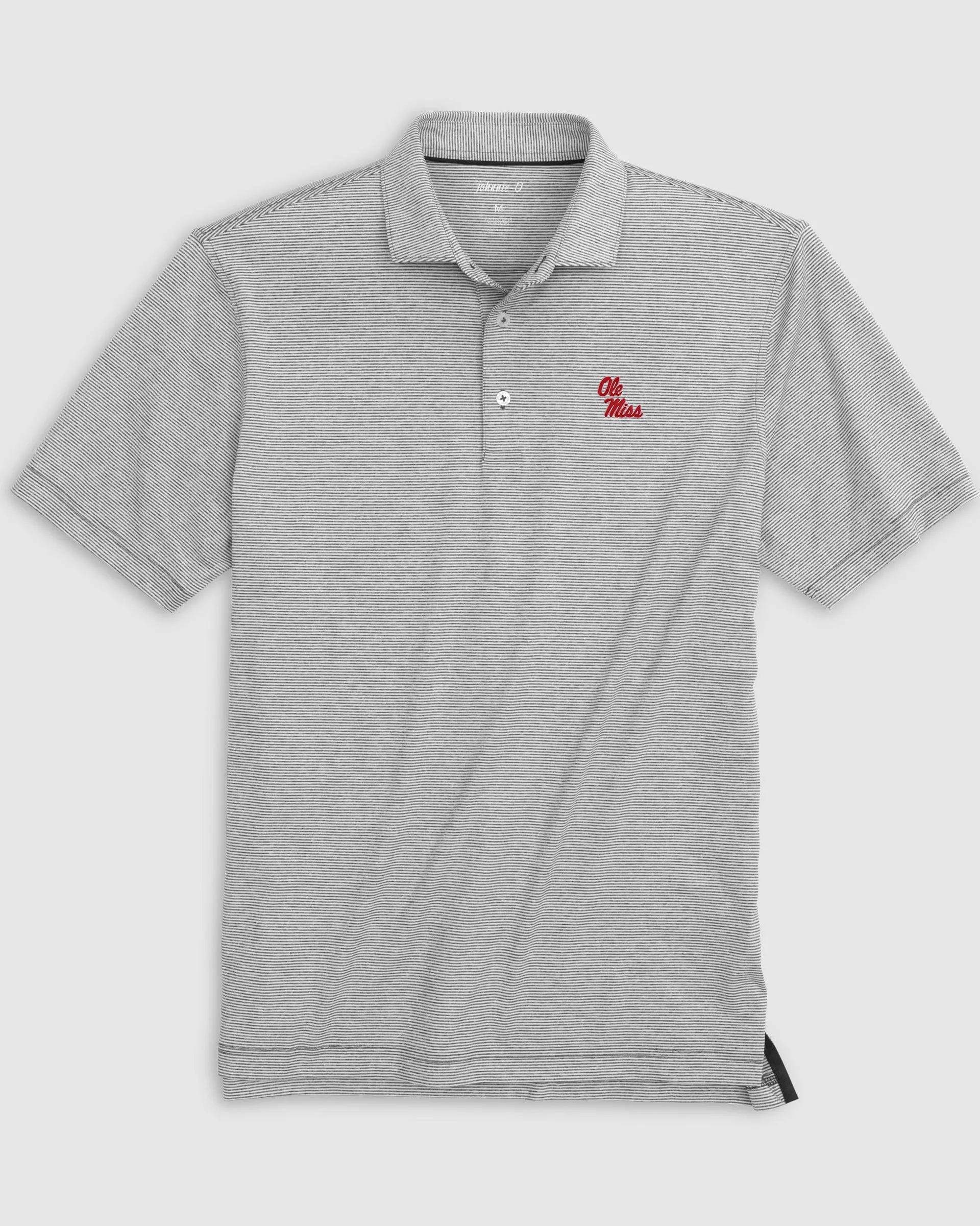 Ole Miss Lyndonn Striped Jersey Performance Polo - Stacked Logo