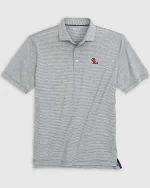 Ole Miss Lyndonn Striped Jersey Performance Polo - Stacked Logo