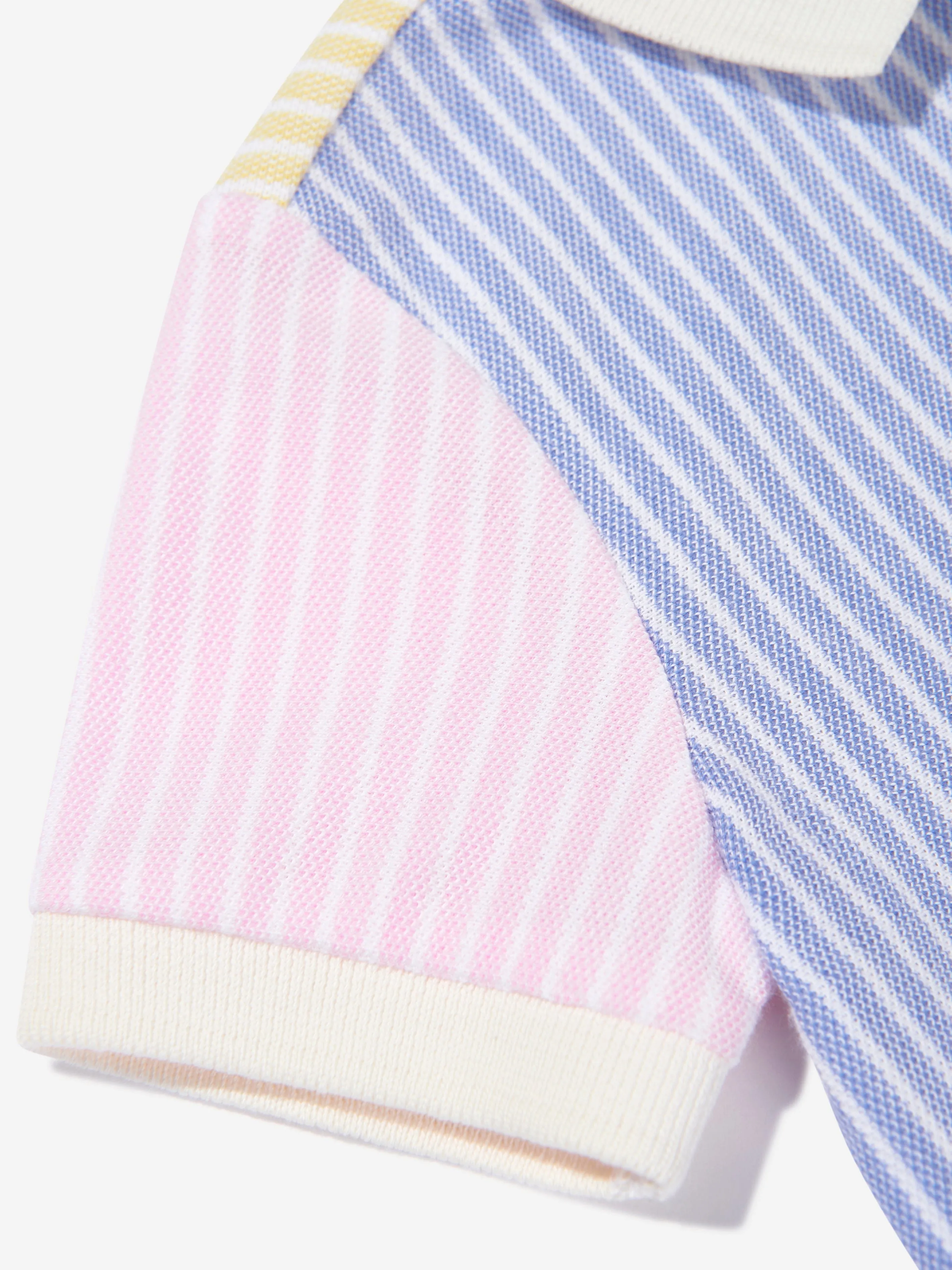 Ralph Lauren Baby Boys Striped Logo Romper in Blue