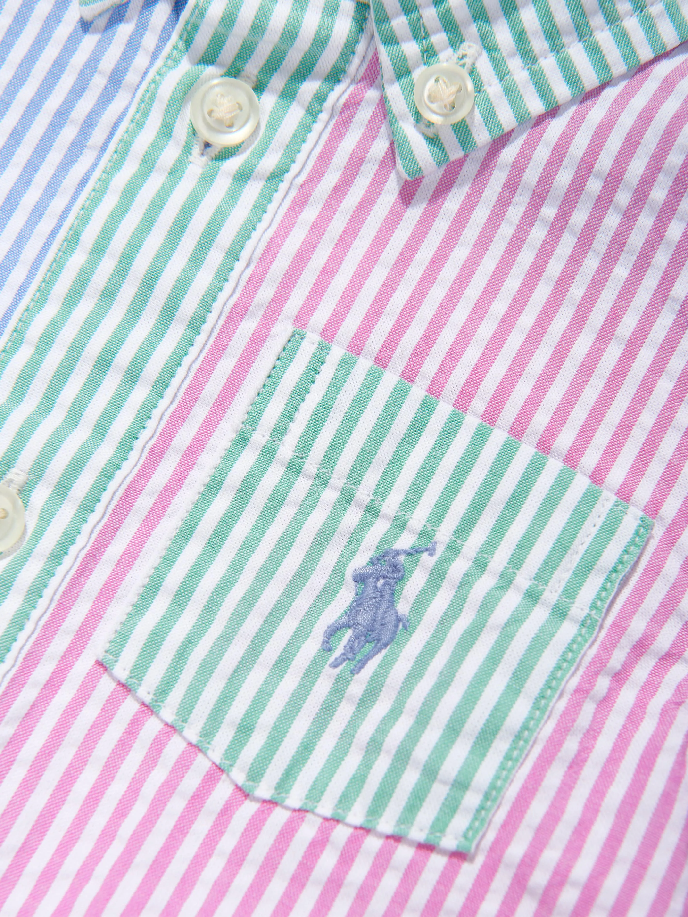 Ralph Lauren Baby Boys Striped Romper in Blue