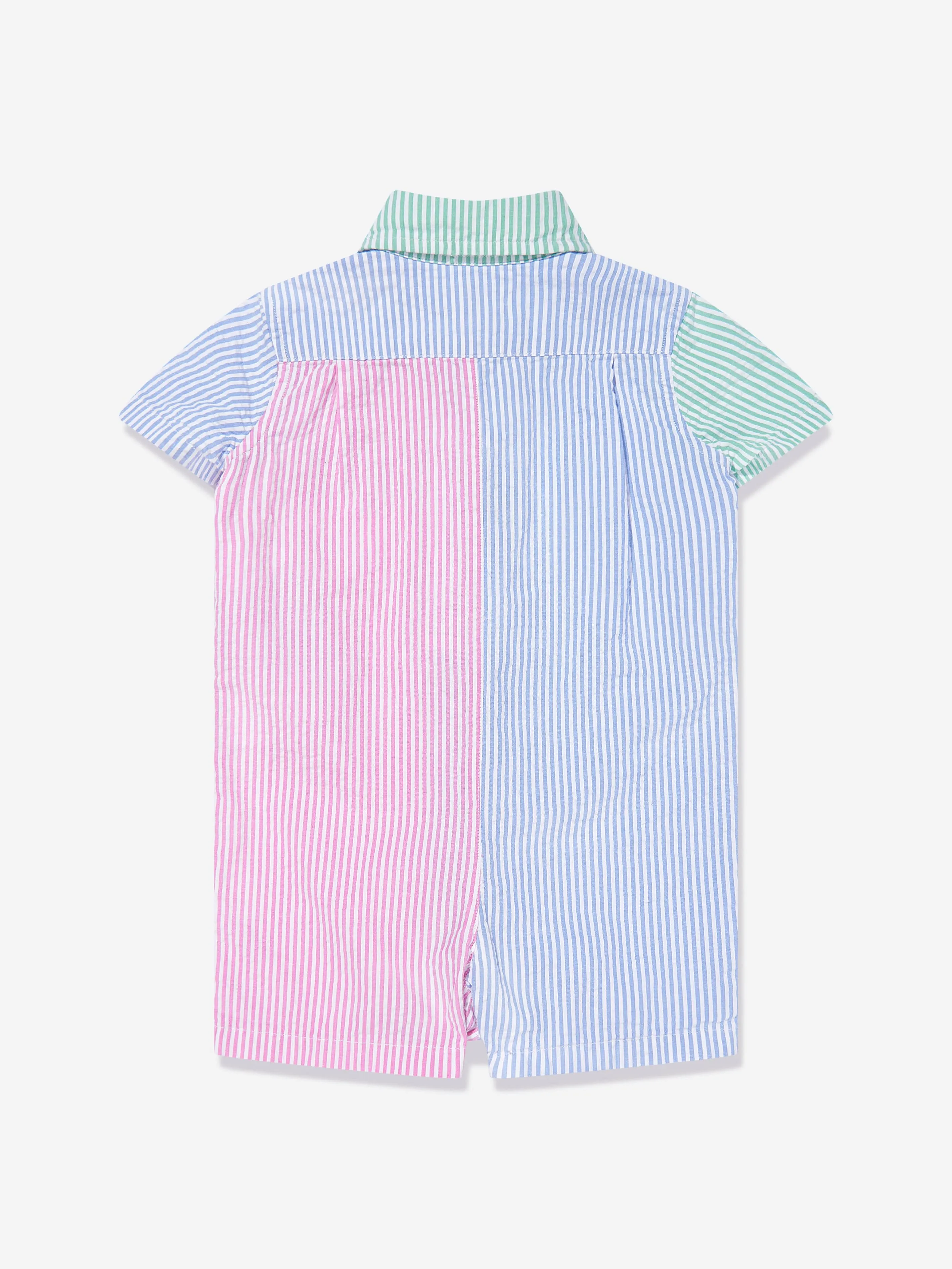 Ralph Lauren Baby Boys Striped Romper in Blue