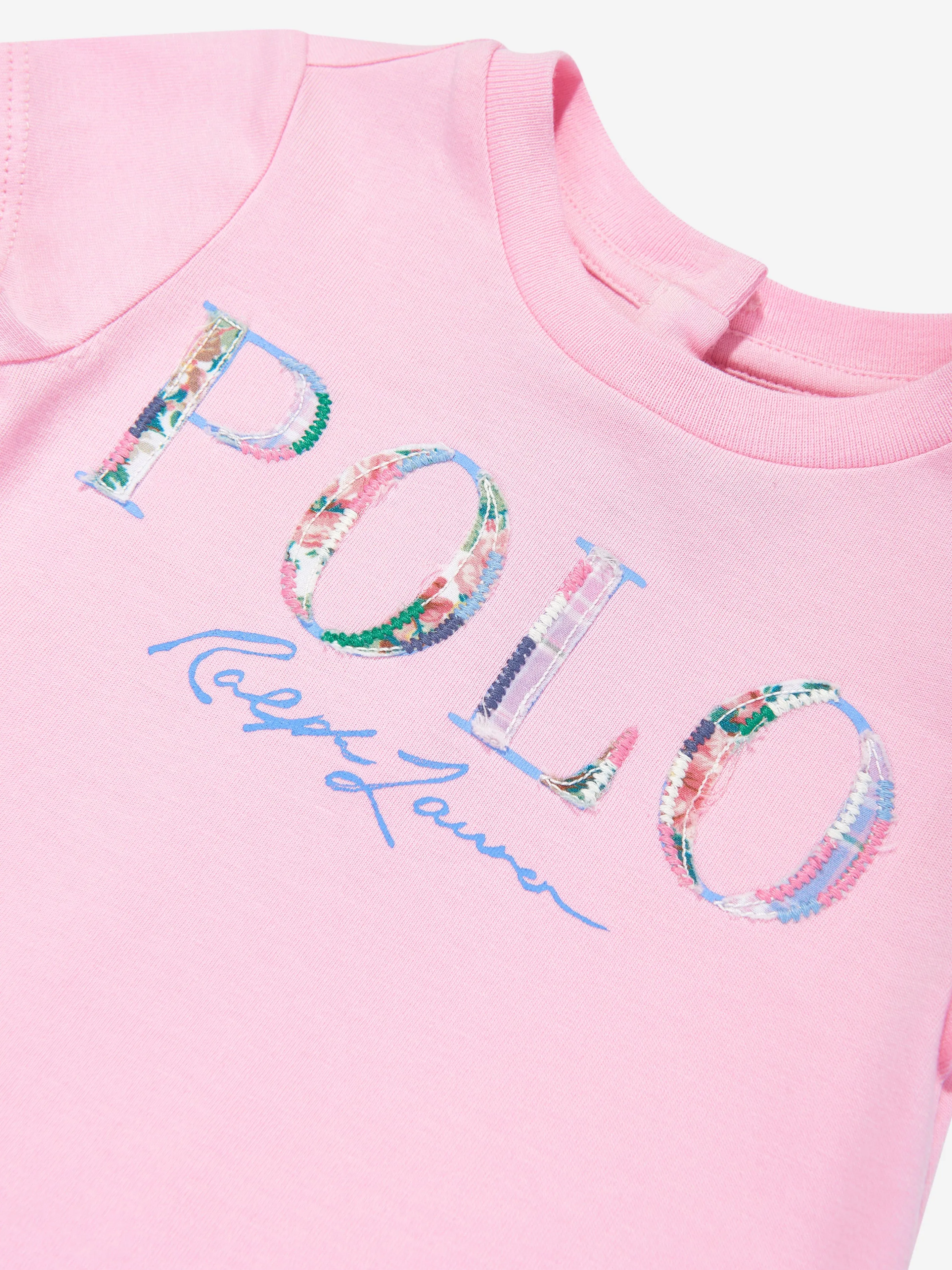 Ralph Lauren Baby Girls Polo Logo Dress in Pink