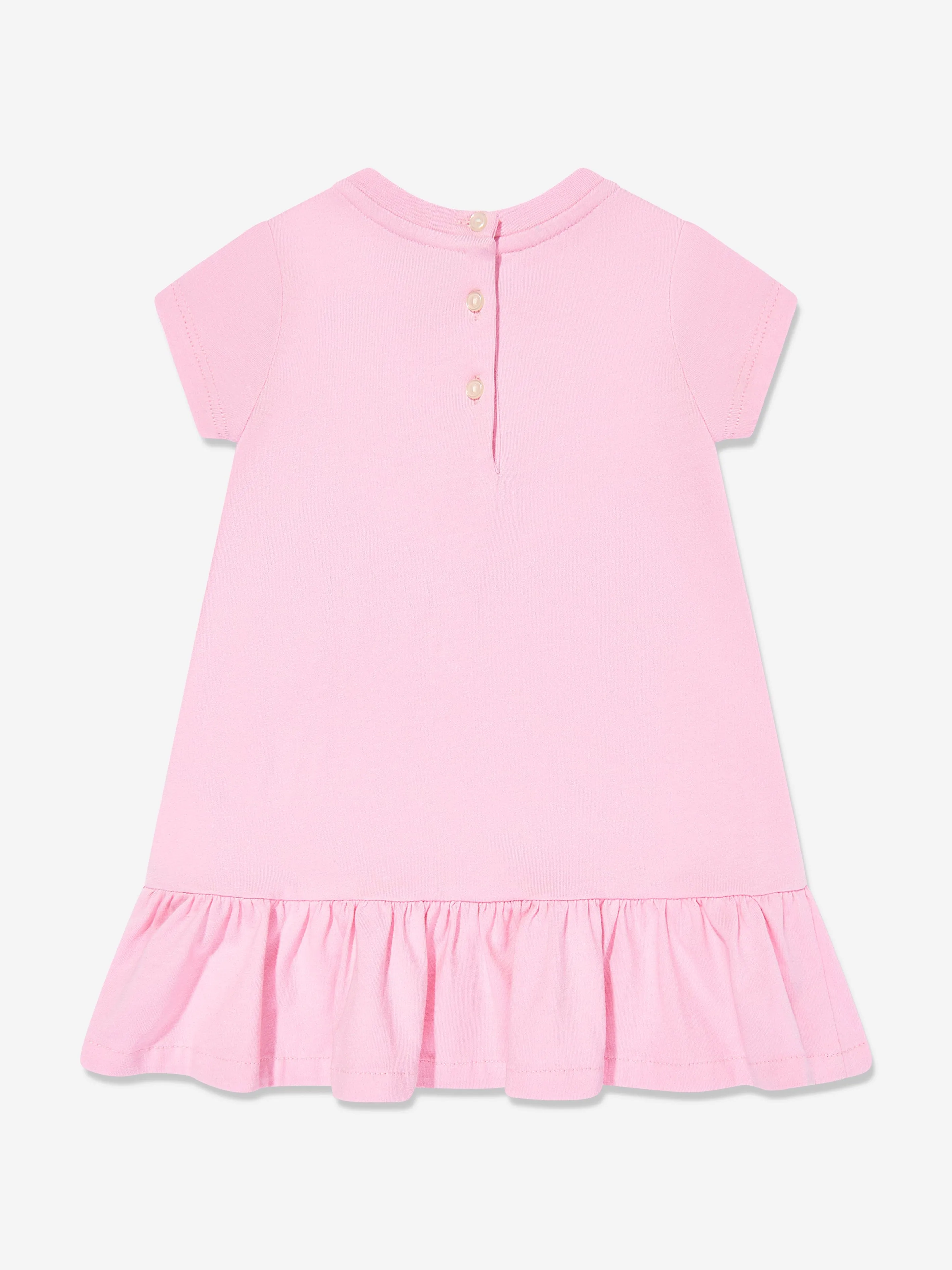 Ralph Lauren Baby Girls Polo Logo Dress in Pink