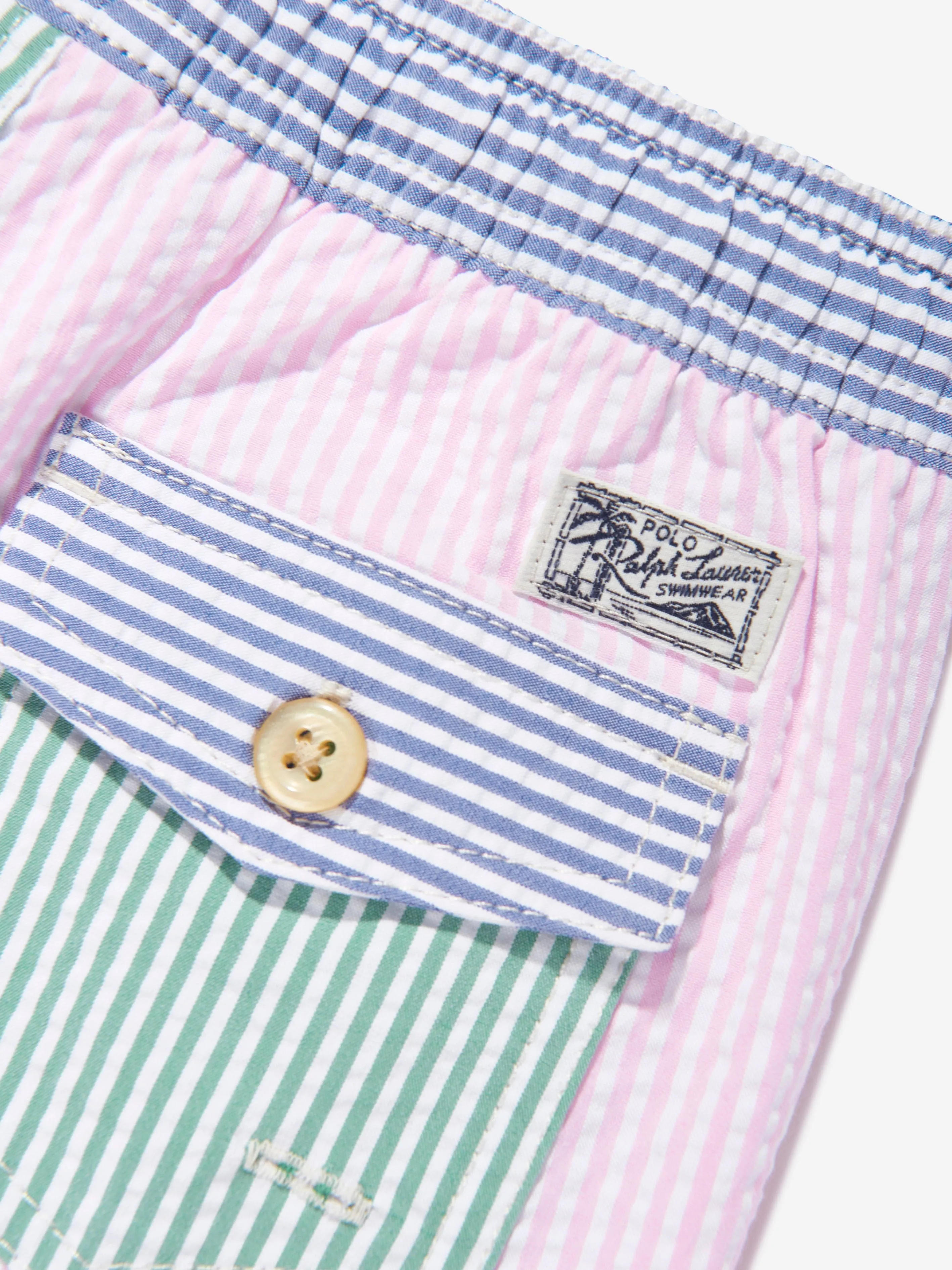 Ralph Lauren Boys Seersucker Swim Shorts in Multicolour