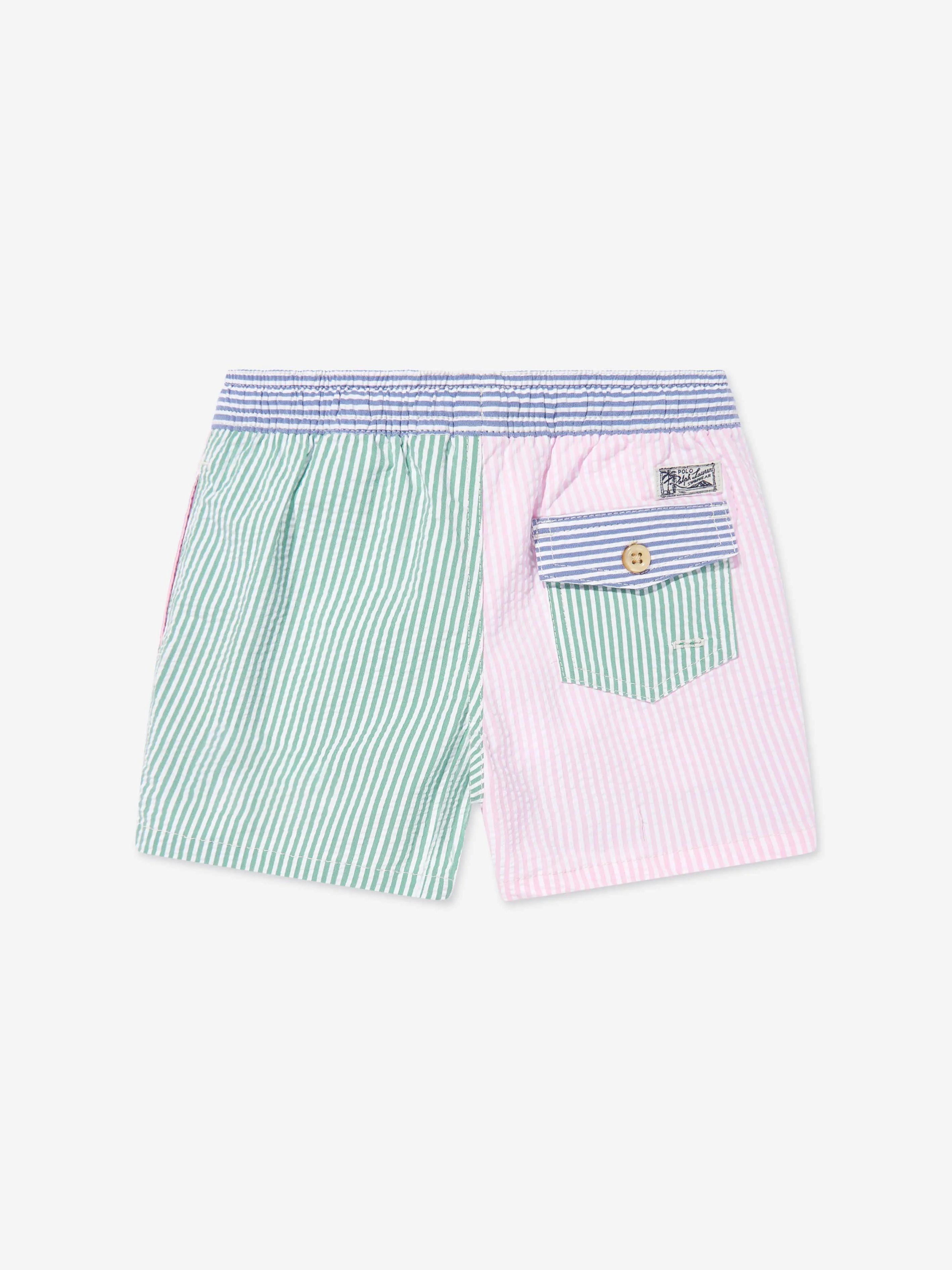 Ralph Lauren Boys Seersucker Swim Shorts in Multicolour