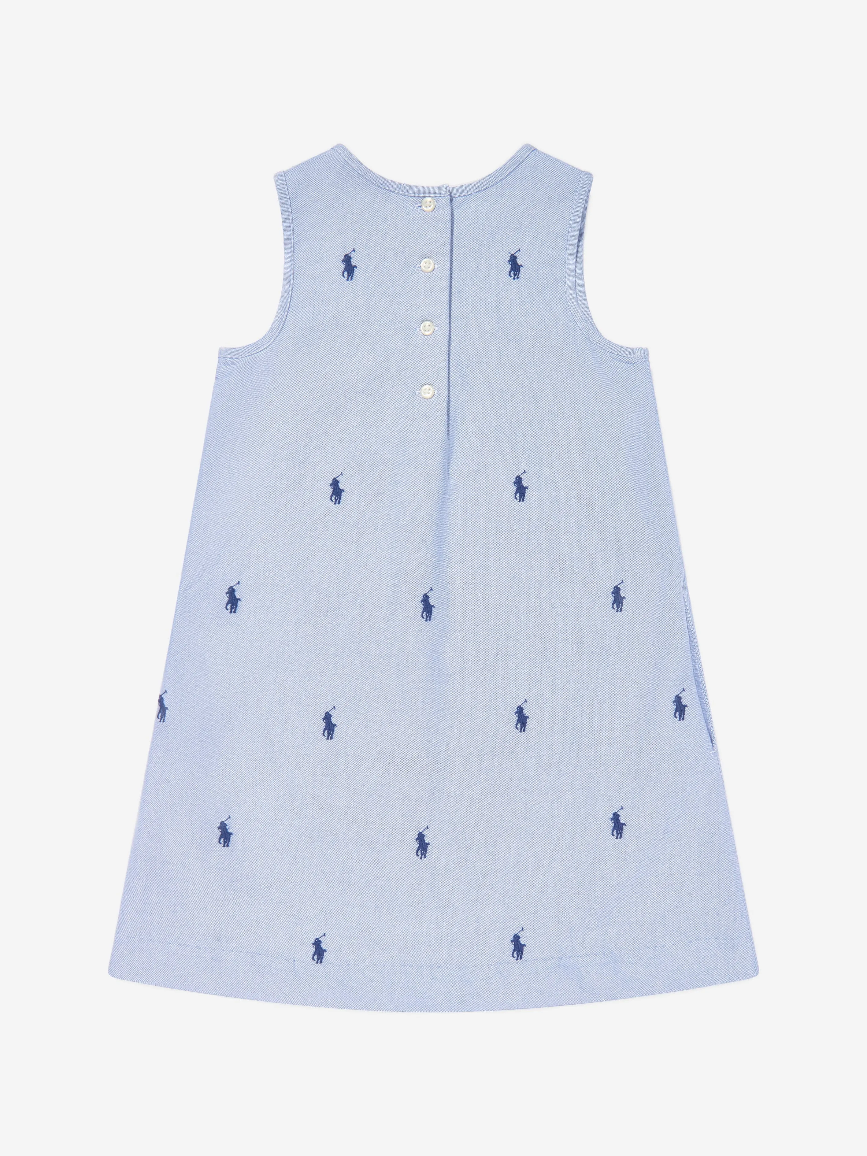 Ralph Lauren Girls Sleeveless Logo Dress in Blue