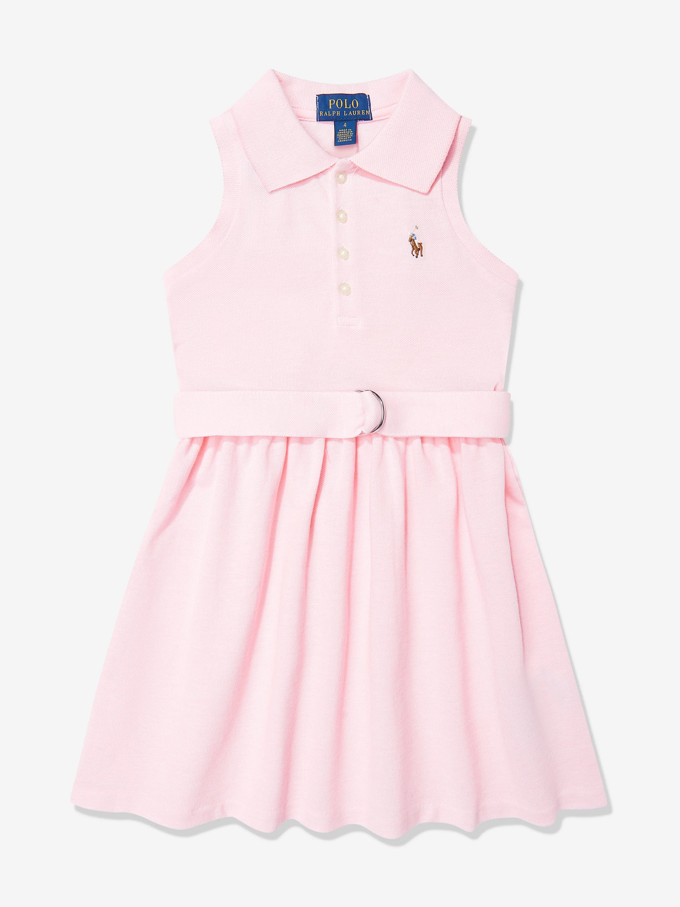 Ralph Lauren Girls Sleeveless Polo Dress in Pink